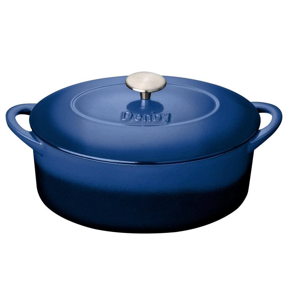Denby Cobalt Cast Iron 4.2 L Oval Casserole CICO-583 - The Home Depot