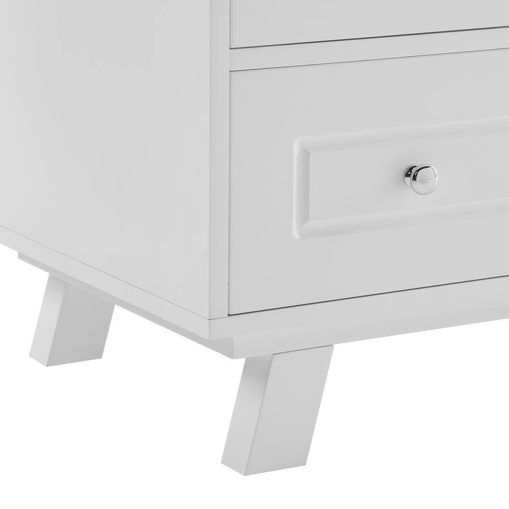 White MDF Single Sink Freestanding Bath Vanity with Ceramic Top