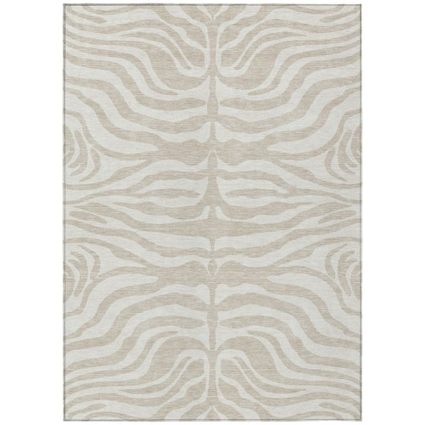 Addison Rugs Chantille Machine Washable Indoor/Outdoor Abstract ACN1042 Beige 10 ft. x 14 ft. Area Rug