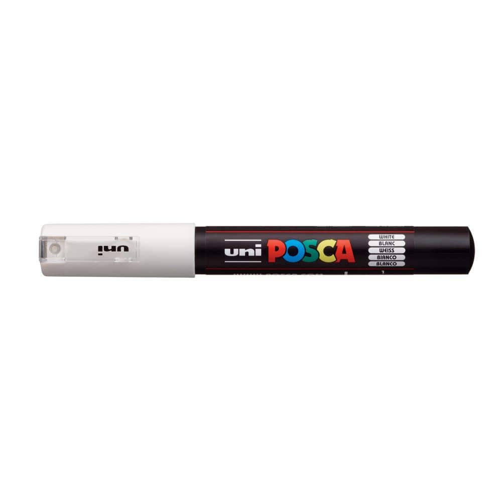WHITE - POSCA MARKERS PC-3M FINE 0.9-1.3MM BULLET TIP - Picasso Art & Craft