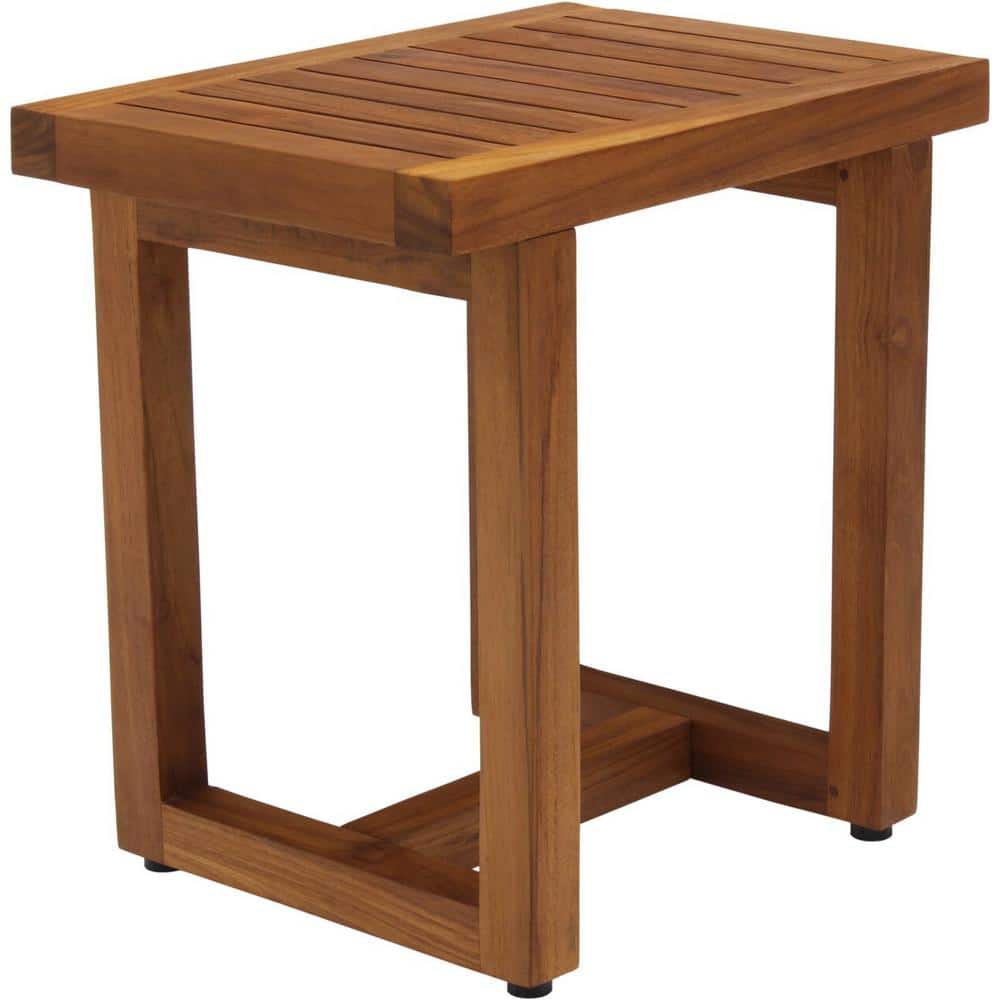 Eco-Friendly Teak Spa Shower Bench - 18" Indoor/Outdoor