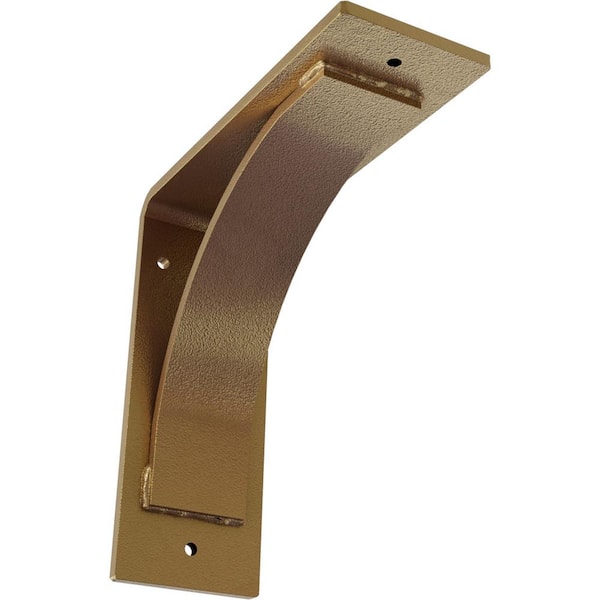 Ekena Millwork 3 in. x 8 in. x 8 in. Hammered Gold Morris Steel Bracket
