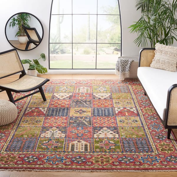 Samarkand 8 ft. x 10 ft. Red/Green Oriental Area Rug