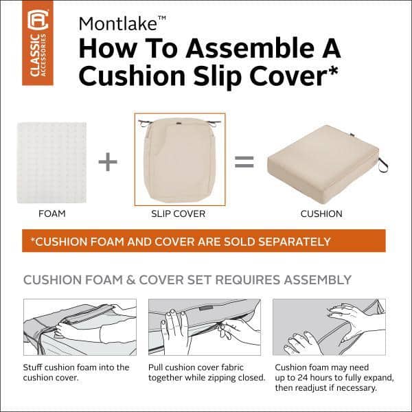 Antique Beige Weather-Resistant Patio Cushion Cover