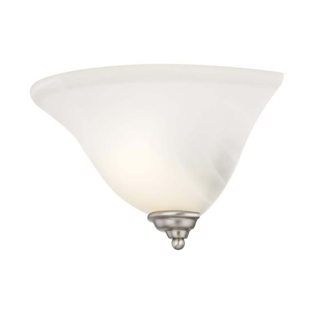 Brushed Nickel Wall Sconce with White Alabaster Glass