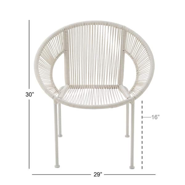 White Metal Contemporary Outdoor Chair