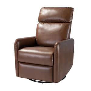 Quincy Brown Swivel Chair with Metal Base