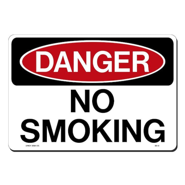 Lynch Sign 14 in. x 10 in. Danger No Smoking Sign Printed on More Durable, Thicker, Longer Lasting Styrene Plastic