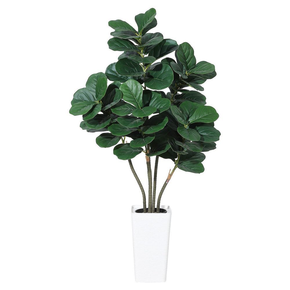 MOVECOM 5 ft. Artificial Fiddle Leaf Fig Plant Indoor, Faux Fig