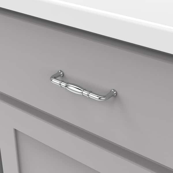 Hickory Hardware Williamsburg 3-3/4-in (96mm) Center to Center Chrome Rectangular Handle Drawer Pull