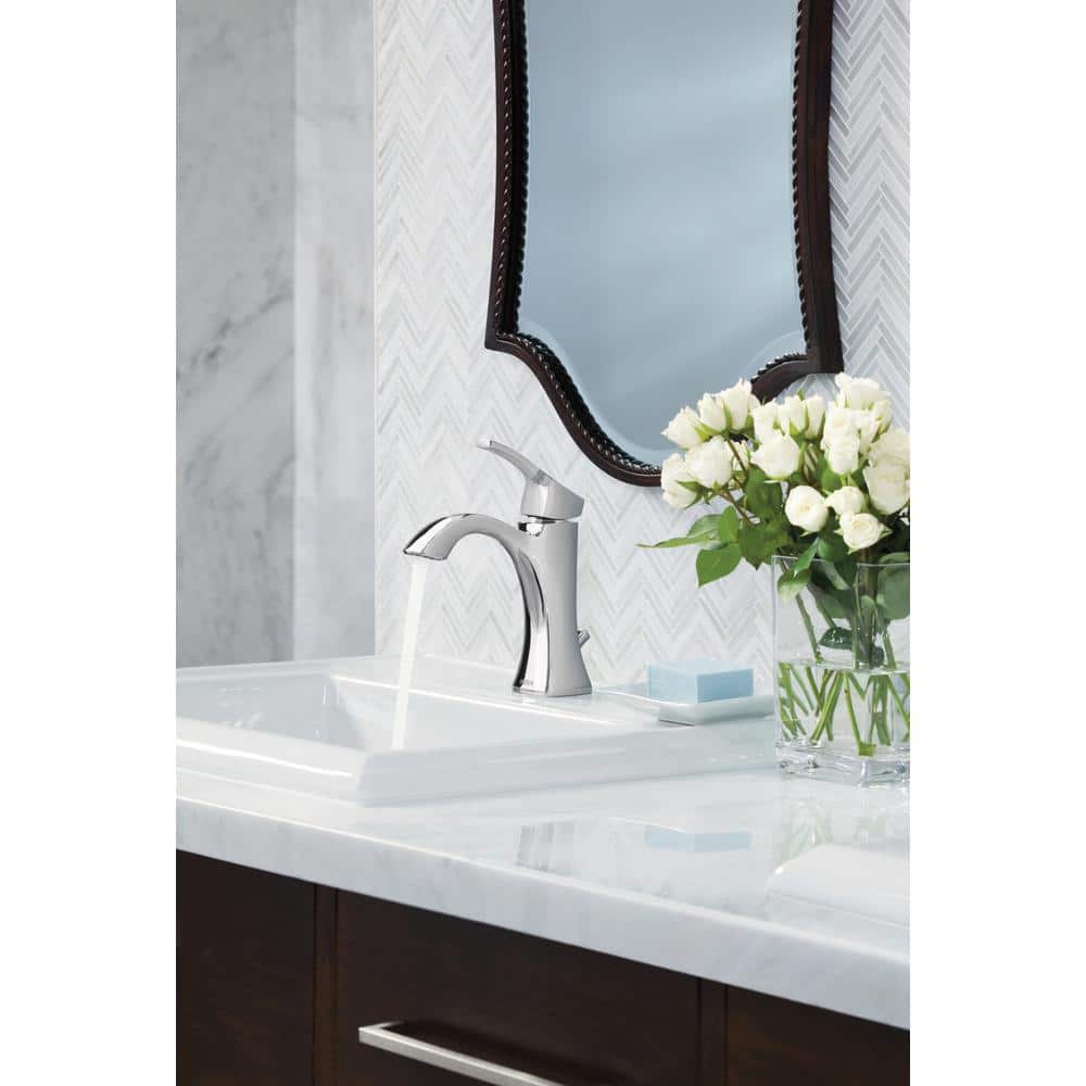 Polished Nickel 7 3/4" Transitional Single Hole Faucet with Drain