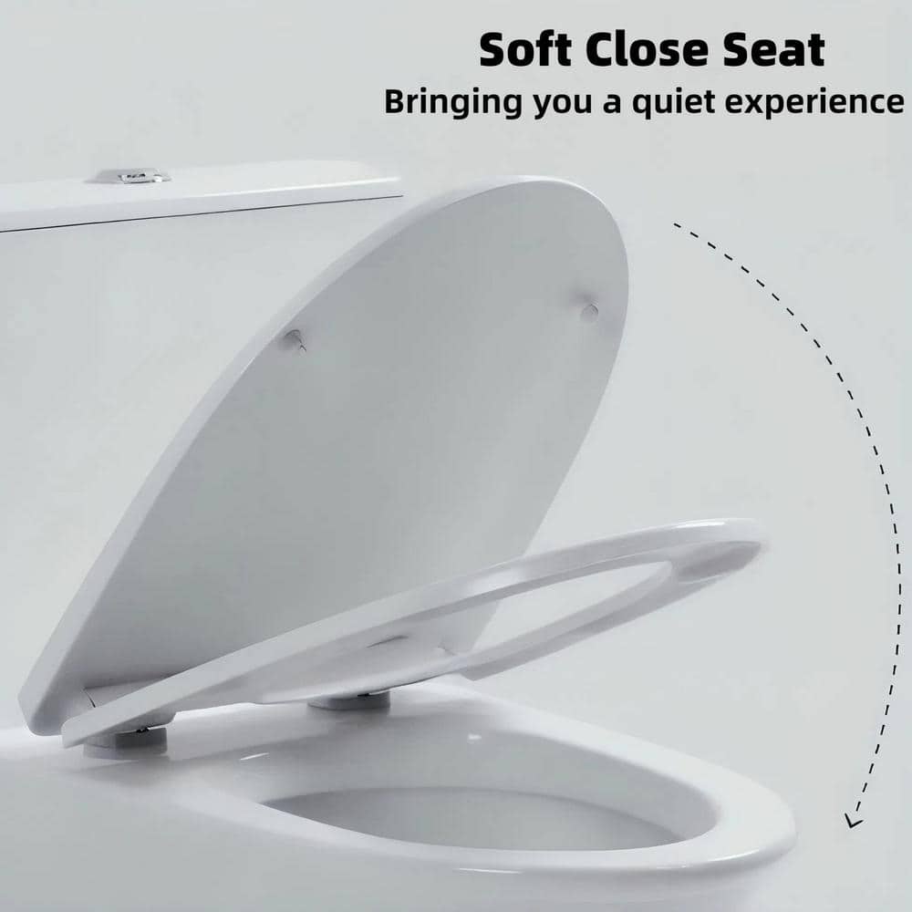 Glossy White Ceramic Dual Flush Elongated Toilet