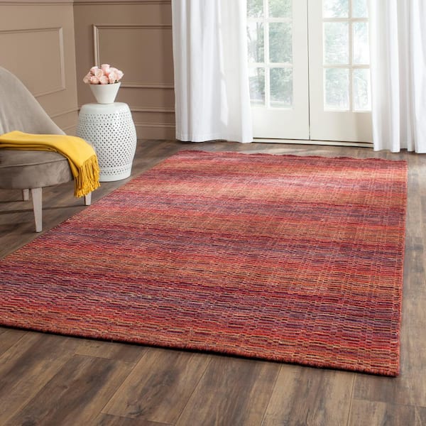 Himalaya Red/Multi Doormat 2 ft. x 4 ft. Solid Area Rug