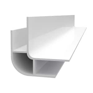 1-1/4 in. x 1-1/4 in. x 8 ft. White Rounded Outside PVC Trim Corners (2 Per Box)