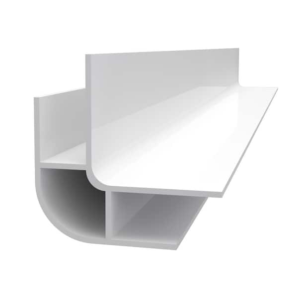Trusscore 1-1/4 in. x 1-1/4 in. x 8 ft. White Rounded Outside PVC Trim Corners (2 Per Box)