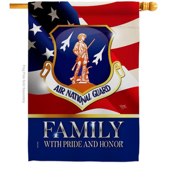 Breeze Decor 2.3 ft. x 3.3 ft. US Air National Guard Family Honor Army 2-Sided House Flag Armed Forces Decorative Vertical Flags