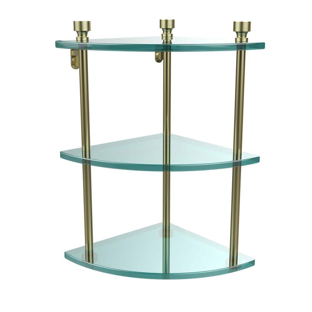 Allied Brass Foxtrot 8 in. L x 15 in. H x 8 in. W 3Tier Corner Clear