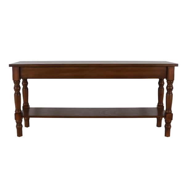 Decor Therapy Charlie Honey Pine Bench with Shelf