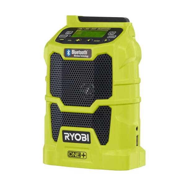 Ryobi ONE+ 18V Cordless Compact Radio with Bluetooth Wireless Technology with 2.0 Ah Battery and Charger
