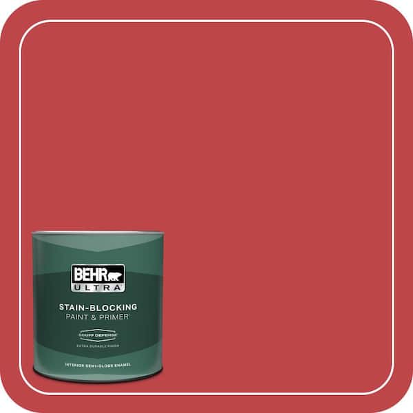 BEHR ULTRA 1 qt. Home Decorators Collection #HDC-FL13-1 Glowing Scarlet Extra Durable Semi-Gloss Enamel Interior Paint & Primer