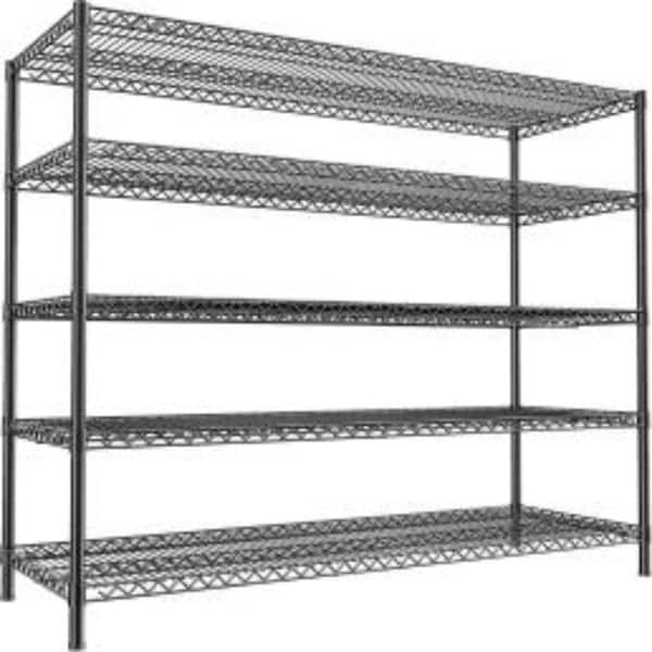 Heavy‑Duty 5‑Tier Adjustable Wire Shelving Unit for Garage Kitchen Pantry Basement Laundry Greenhouse