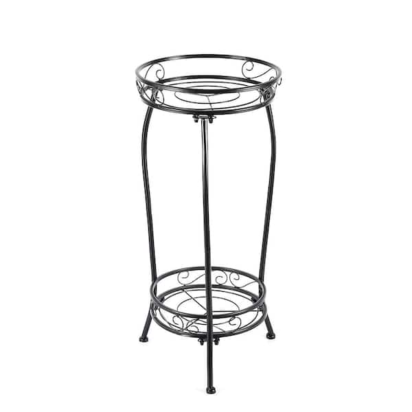 11.4 in. D x 11.4 in. W x 27.2 in. H Metal Tall Rustproof Stable Plant Stand, 2 Tier Multiple Plant Rack Holder Rack