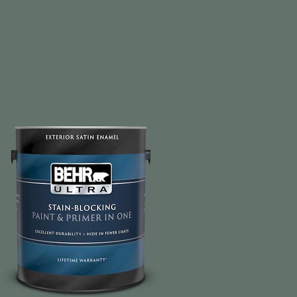 BEHR ULTRA 1 gal. #UL210-3 Heritage Park Satin Enamel Exterior Paint and Primer in One