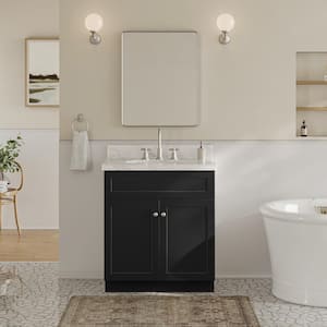 Hamlet 30 in. W x 21.5 in. D x 34.5 in. H Freestanding Bath Vanity Cabinet without Top in Black