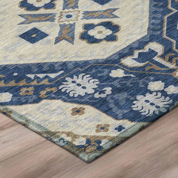Chantille Machine Washable Indoor/Outdoor Abstract ACN3103 Navy 3 ft. x 4 ft. Area Rug