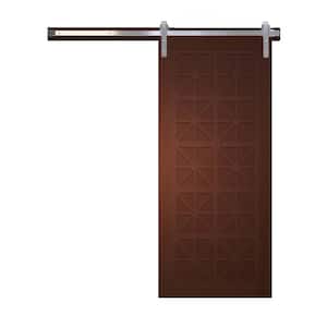 30 in. x 84 in. Lucy in the Sky Terrace Wood Sliding Barn Door with Hardware Kit in Stainless Steel