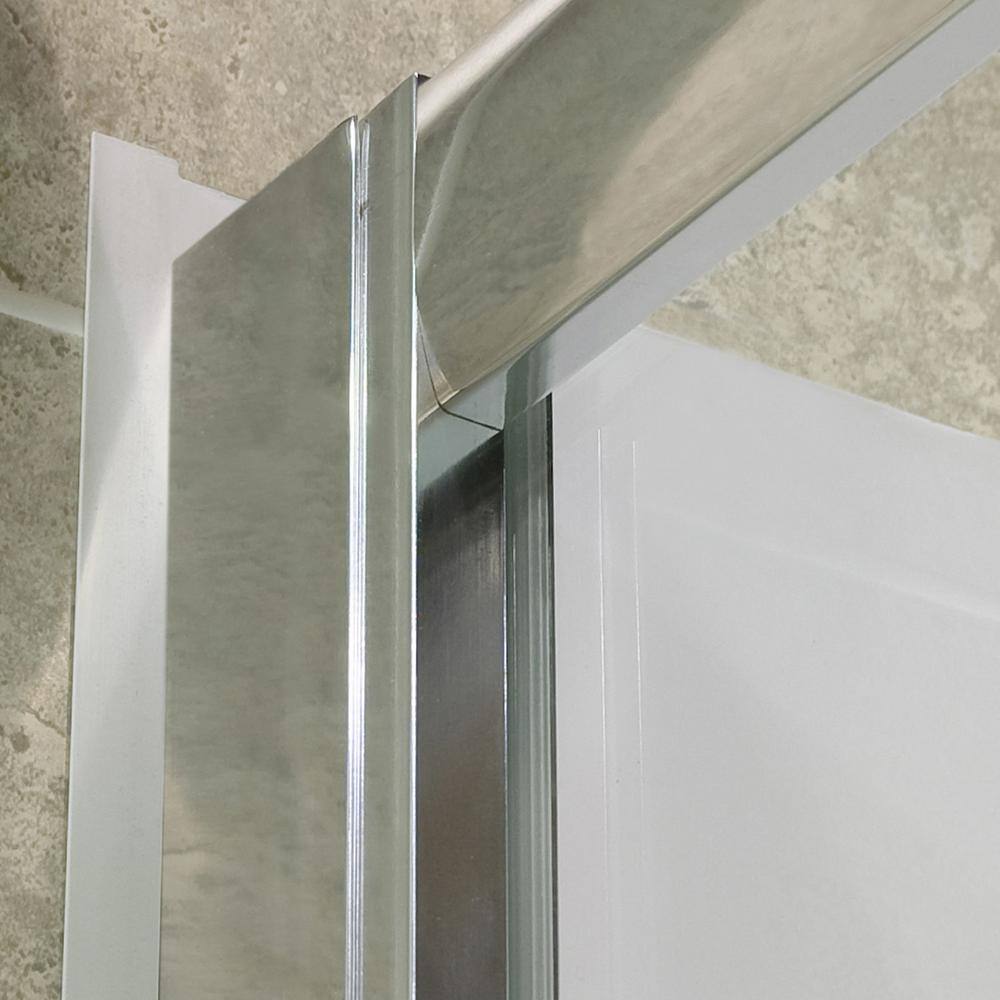 Visions 60" x 36" Frameless Clear Glass Sliding Shower Kit