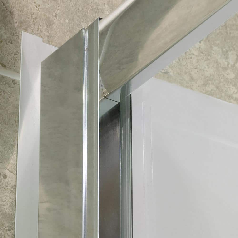 Visions 60" x 36" Frameless Clear Glass Shower Kit with Brushed Nickel Hardware