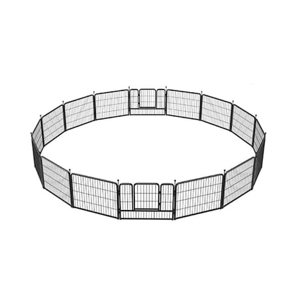 24 in. 16 Panels Indoor Outdoor Heavy-Duty Portable Foldable Dog Kennel Dog Pens Pet Playpen Exercise Pens with Doors
