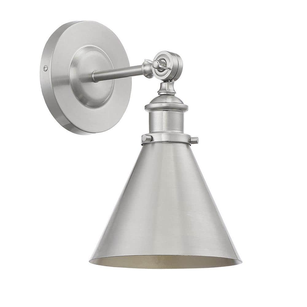 Glenn 7" Satin Nickel Adjustable Metal Wall Sconce