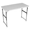 4 ft. One Hand Adjustable Height Fold-in-Half Resin Table; Almond