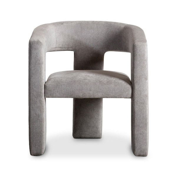 NADAAL STUDIOS Ryder Grey Polyester Blend Accent Chair with Contemporary Modern Design