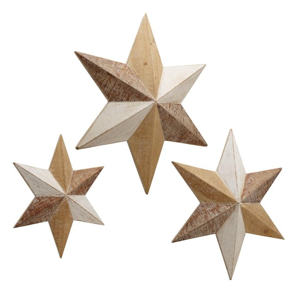 Zimlay Set of 3 Wood Farmhouse Geometric Sculpture 91843