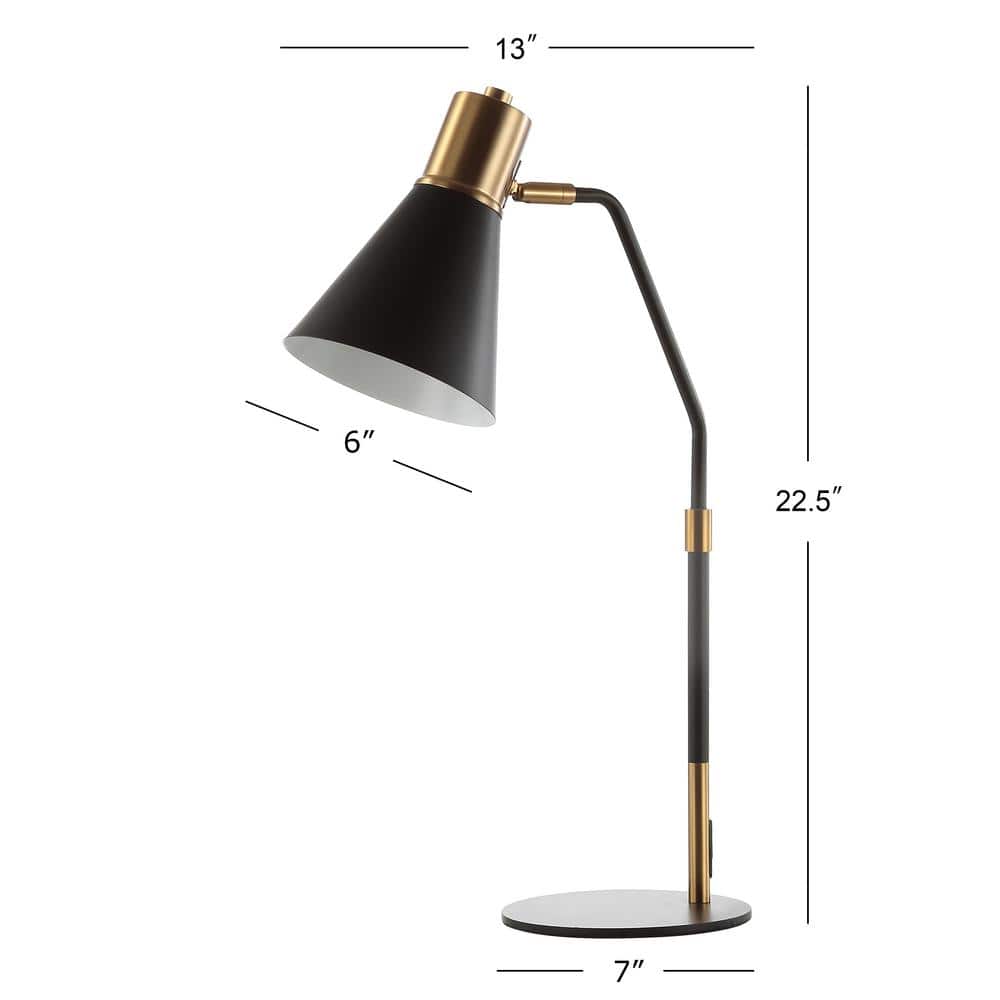 Apollo 22.5" Black and Brass Metal LED Task Lamp