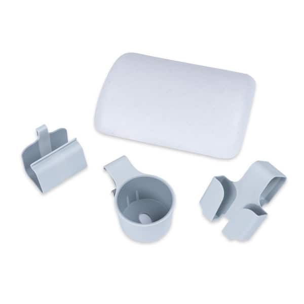 Vero Pool Chair and Lounger Accessory Kit w/ Cup Holder, Phone Holder and Adjustable Headrest for Poolside Comfort, Gray