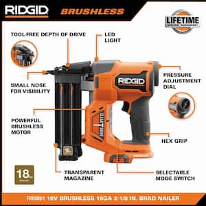 18V Brushless Cordless 18-Gauge 2-1/8 in. Brad Nailer with Brushless 7-1/4 in. Circular Saw (Tools Only)