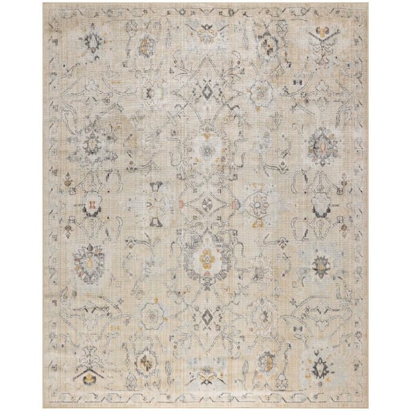 Nourison Oushak Home Cream 9 ft. x 12 ft. Floral Traditional Area Rug