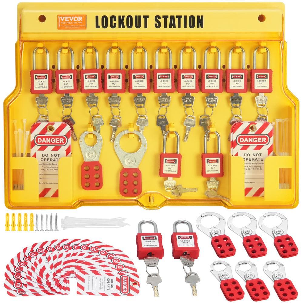 VEVOR Electrical Lockout Tagout Kit 60Piece Safety Lockout Tagout