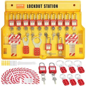 Electrical Lockout Tagout Kit 60-Piece Safety Lockout Tagout Station Includes Padlocks Hasps Lockout Station Board
