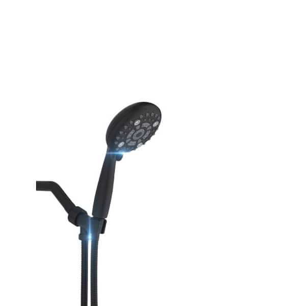 Unbranded 4-Spray Patterns with 2.5 GPM 6 in. H Wall Mount Rain Fixed Shower Head in Black