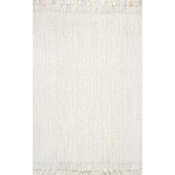 Courtney Braided Ivory 6 ft. Indoor/Outdoor Square Patio Rug
