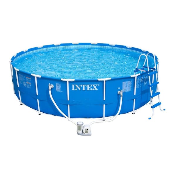 Intex 18 ft. Round x 48 in. Deep Metal Frame Pool with 1,500 gal. Cartridge Filter Pump