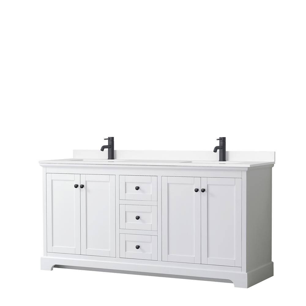 Wyndham Collection Avery 72 in. W x 22 in. D x 35 in. H Double Bath ...