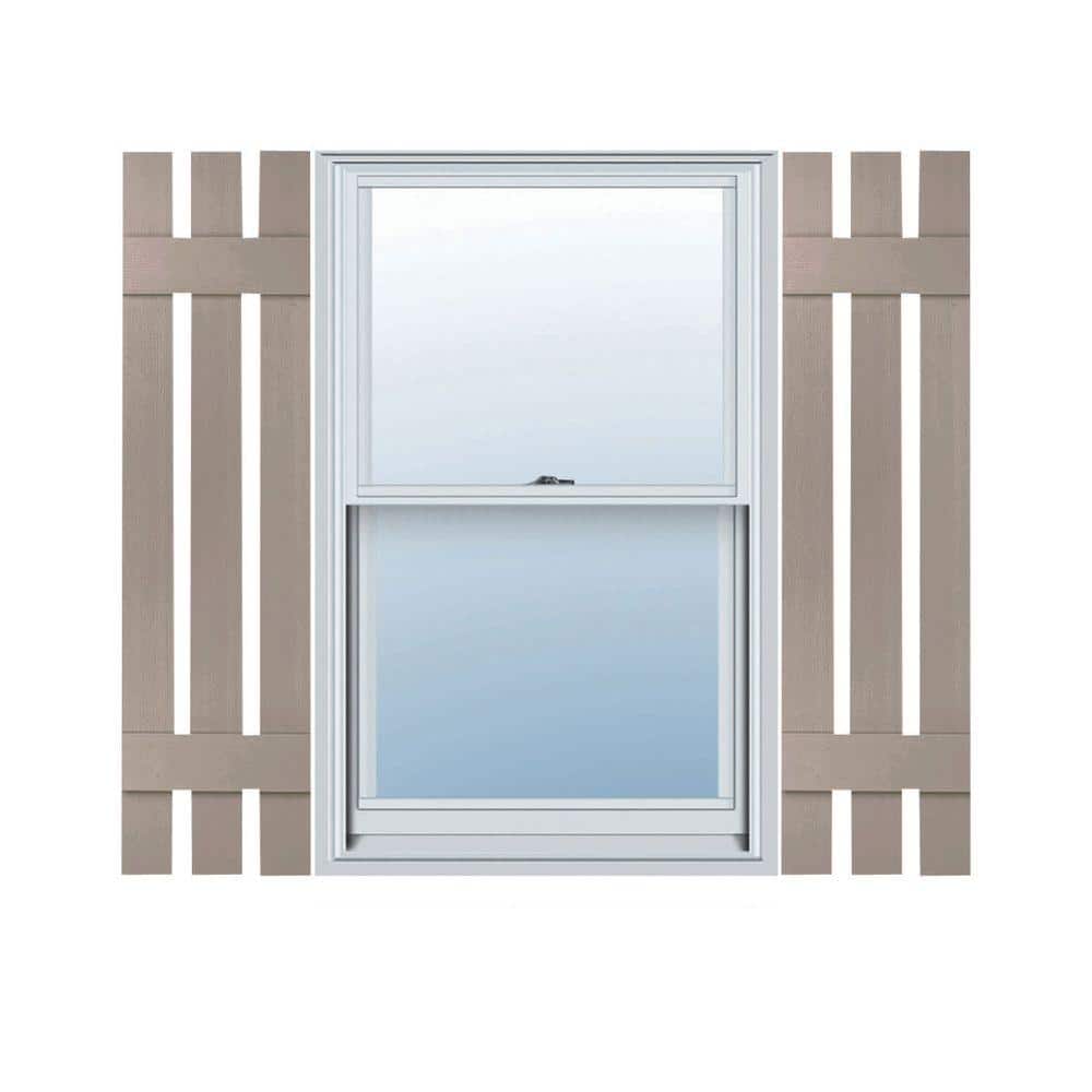 Clay 46"H Vinyl Board and Batten Exterior Shutters