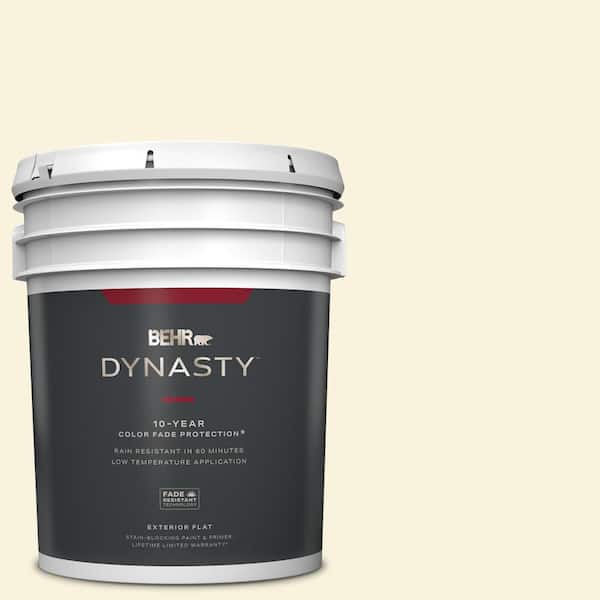 BEHR DYNASTY 5 gal. #350A-1 Ruffled Clam Flat Exterior Stain-Blocking Paint & Primer