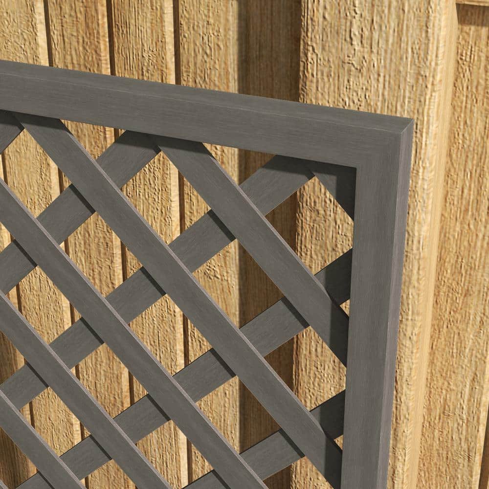 Dark Gray Wood Raised Garden Bed with Trellis